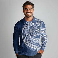 Tonga Queen Salote College Personalized Long Sleeve Polo Shirt Ngatu Tokelaufeletoa Motifs LT7 - Polynesian Pride