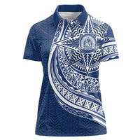 Tonga Queen Salote College Personalized Women Polo Shirt Ngatu Tokelaufeletoa Motifs LT7 Female Navy Blue - Polynesian Pride