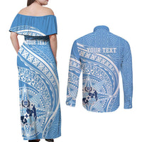 Tonga Apifo'ou Kolisi Personalized Couples Matching Off Shoulder Maxi Dress and Long Sleeve Button Shirt Ngatu Tokelaufeletoa Motifs LT7 - Polynesian Pride
