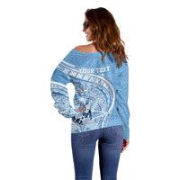 Tonga Apifo'ou Kolisi Personalized Off Shoulder Sweater Ngatu Tokelaufeletoa Motifs