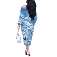 Tonga Apifo'ou Kolisi Personalized Off The Shoulder Long Sleeve Dress Ngatu Tokelaufeletoa Motifs LT7 - Polynesian Pride