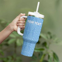Tonga Apifo'ou Kolisi Personalized Tumbler With Handle Ngatu Tokelaufeletoa Motifs