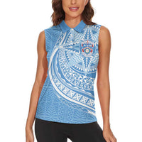 Tonga Apifo'ou Kolisi Personalized Women Sleeveless Polo Shirt Ngatu Tokelaufeletoa Motifs LT7 - Polynesian Pride