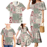 Aloha Hawaii Pastel Christmas Patchwork Family Matching Mermaid Dress and Hawaiian Shirt Classic Style LT7 - Polynesian Pride