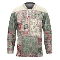Aloha Hawaii Pastel Christmas Patchwork Hockey Jersey Classic Style - Polynesian Pride