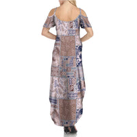 Aloha Hawaii Pastel Christmas Patchwork Family Matching Summer Maxi Dress and Hawaiian Shirt Rustic Style - Polynesian Pride