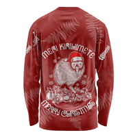 New Zealand Christmas Long Sleeve Shirt Silver Fern Mix Kiwi Bird Ver01 LT7 - Polynesian Pride