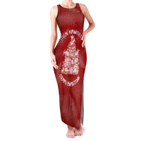 New Zealand Christmas Family Matching Tank Maxi Dress and Hawaiian Shirt Silver Fern Mix Kiwi Bird Ver02 LT7 Mom's Dress Red - Polynesian Pride