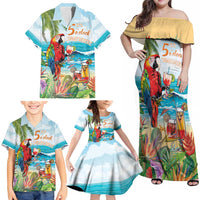 Aloha Hawaii Christmas Family Matching Off Shoulder Maxi Dress and Hawaiian Shirt It's 5 o'clock Somewhere LT7 - Polynesian Pride