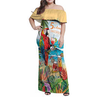 Aloha Hawaii Christmas Family Matching Off Shoulder Maxi Dress and Hawaiian Shirt It's 5 o'clock Somewhere LT7 Mom's Dress Colorful - Polynesian Pride