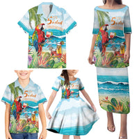 Aloha Hawaii Christmas Family Matching Puletasi and Hawaiian Shirt It's 5 o'clock Somewhere LT7 - Polynesian Pride