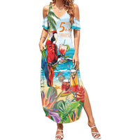 Aloha Hawaii Christmas Family Matching Summer Maxi Dress and Hawaiian Shirt It's 5 o'clock Somewhere LT7 Mom's Dress Colorful - Polynesian Pride