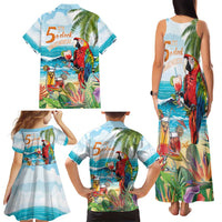 Aloha Hawaii Christmas Family Matching Tank Maxi Dress and Hawaiian Shirt It's 5 o'clock Somewhere LT7 - Polynesian Pride