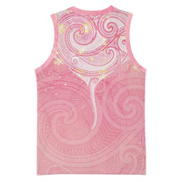 Breast Cancer Awareness Maori Aotearoa Basketball Jersey Manta Ray - Pink Glaze LT7 - Polynesian Pride