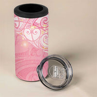 Breast Cancer Awareness Maori Aotearoa 4 in 1 Can Cooler Tumbler Manta Ray - Pink Glaze LT7 - Polynesian Pride
