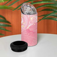 Breast Cancer Awareness Maori Aotearoa 4 in 1 Can Cooler Tumbler Manta Ray - Pink Glaze LT7 - Polynesian Pride
