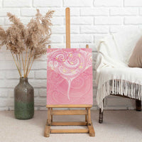 Breast Cancer Awareness Maori Aotearoa Canvas Wall Art Manta Ray - Pink Glaze - Polynesian Pride