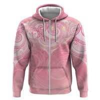 Breast Cancer Awareness Maori Aotearoa Hoodie Manta Ray - Pink Glaze - Polynesian Pride