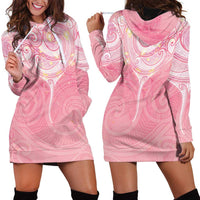 Breast Cancer Awareness Maori Aotearoa Hoodie Dress Manta Ray - Pink Glaze LT7 - Polynesian Pride