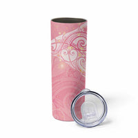 Breast Cancer Awareness Maori Aotearoa Skinny Tumbler Manta Ray - Pink Glaze LT7 - Polynesian Pride