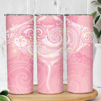 Breast Cancer Awareness Maori Aotearoa Skinny Tumbler Manta Ray - Pink Glaze LT7 - Polynesian Pride
