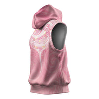 Breast Cancer Awareness Maori Aotearoa Sleeveless Hoodie Manta Ray - Pink Glaze LT7 - Polynesian Pride