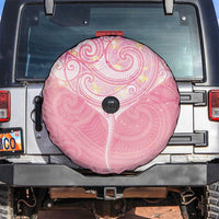 Breast Cancer Awareness Maori Aotearoa Spare Tire Cover Manta Ray - Pink Glaze LT7 Pink - Polynesian Pride