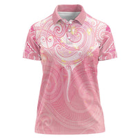 Breast Cancer Awareness Maori Aotearoa Women Polo Shirt Manta Ray - Pink Glaze LT7 Female Pink - Polynesian Pride