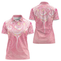 Breast Cancer Awareness Maori Aotearoa Women Polo Shirt Manta Ray - Pink Glaze LT7 - Polynesian Pride