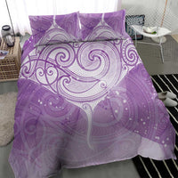 Epilepsy Awareness Maori Aotearoa Bedding Set Manta Ray - Purple Glaze - Polynesian Pride