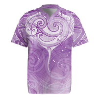 Epilepsy Awareness Maori Aotearoa Rugby Jersey Manta Ray - Purple Glaze - Polynesian Pride