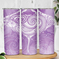 Epilepsy Awareness Maori Aotearoa Skinny Tumbler Manta Ray - Purple Glaze LT7 - Polynesian Pride
