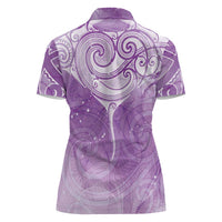 Epilepsy Awareness Maori Aotearoa Women Polo Shirt Manta Ray - Purple Glaze LT7 - Polynesian Pride
