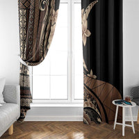 Samoa Siapo Mamanu Window Curtain Plumeria Black Motifs LT7 - Polynesian Pride