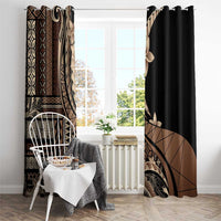 Samoa Siapo Mamanu Window Curtain Plumeria Black Motifs LT7 - Polynesian Pride