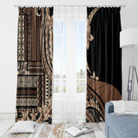 Samoa Siapo Mamanu Window Curtain Plumeria Black Motifs LT7 - Polynesian Pride