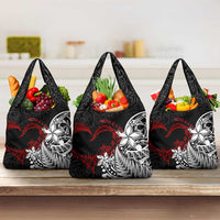 New Zealand Aotearoa Valentine Grocery Bag Couple Maori Aroha Ki a Koe Ver.02 LT7 3-pack One Size Black - Polynesian Pride