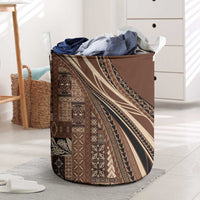 Pasifika Women's Day - Samoa Siapo Malu Tattoo Inspired Laundry Basket Brown LT7 Brown - Polynesian Pride