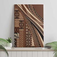 Pasifika Women's Day - Samoa Siapo Malu Tattoo Inspired Canvas Wall Art Brown