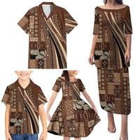Pasifika Women's Day - Samoa Siapo Malu Tattoo Inspired Family Matching Puletasi and Hawaiian Shirt Brown LT7 - Polynesian Pride