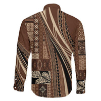 Pasifika Women's Day - Samoa Siapo Malu Tattoo Inspired Family Matching Summer Maxi Dress and Hawaiian Shirt Brown LT7 - Polynesian Pride