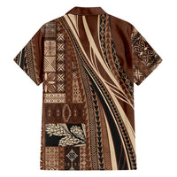 Pasifika Women's Day - Samoa Siapo Malu Tattoo Inspired Family Matching Tank Maxi Dress and Hawaiian Shirt Brown LT7 - Polynesian Pride