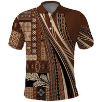 Pasifika Women's Day - Samoa Siapo Malu Tattoo Inspired Polo Shirt Brown