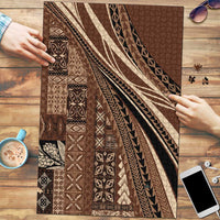 Pasifika Women's Day - Samoa Siapo Malu Tattoo Inspired Puzzle Brown