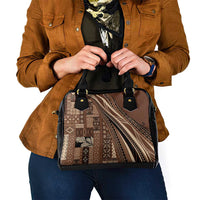 Pasifika Women's Day - Samoa Siapo Malu Tattoo Inspired Shoulder Handbag Brown