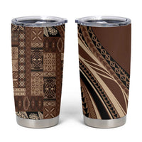 Pasifika Women's Day - Samoa Siapo Malu Tattoo Inspired Tumbler Cup Brown