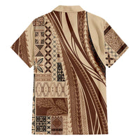 Pasifika Women's Day - Samoa Siapo Malu Tattoo Inspired Family Matching Mermaid Dress and Hawaiian Shirt Beige LT7 - Polynesian Pride