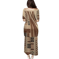 Pasifika Women's Day - Samoa Siapo Malu Tattoo Inspired Family Matching Puletasi and Hawaiian Shirt Beige LT7 - Polynesian Pride