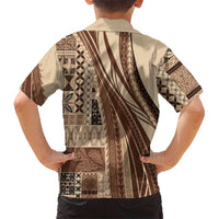 Pasifika Women's Day - Samoa Siapo Malu Tattoo Inspired Family Matching Tank Maxi Dress and Hawaiian Shirt Beige LT7 - Polynesian Pride