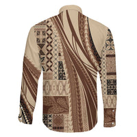 Pasifika Women's Day - Samoa Siapo Malu Tattoo Inspired Family Matching Tank Maxi Dress and Hawaiian Shirt Beige LT7 - Polynesian Pride